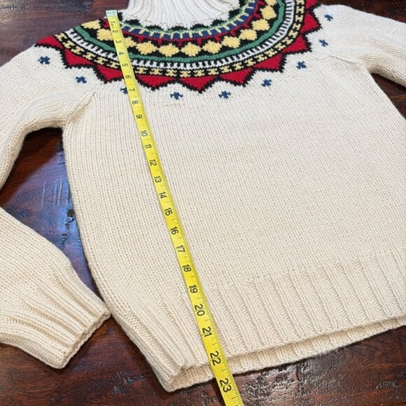 Ralph Lauren Vintage Fair Isle Hand Knit Tricote A La Main Wool Sweater Medium - Picture 8 of 10